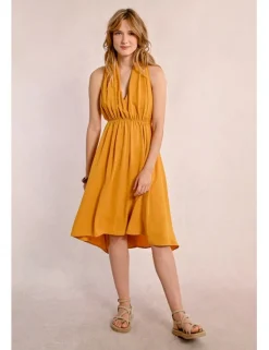 Vestido corto con escote halter asimétrico