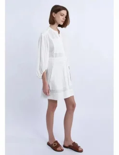 Vestido corto de manga larga y abullonada