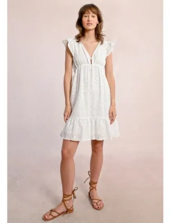 Vestido corto de manga mariposa motivo paisley