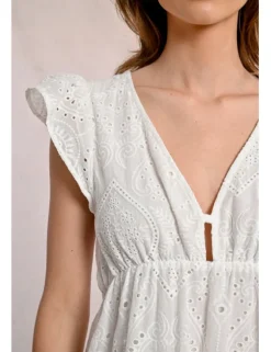 Vestido corto de manga mariposa motivo paisley