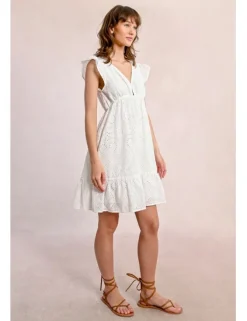 Vestido corto de manga mariposa motivo paisley