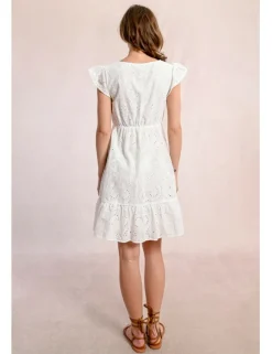 Vestido corto de manga mariposa motivo paisley