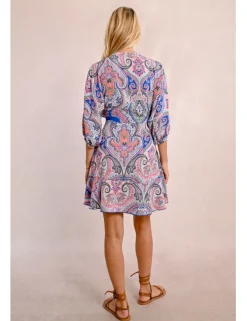 Vestido corto de media manga con estampado