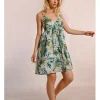 Vestido corto de tirantes con estampado
