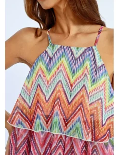 Vestido corto de tirantes con estampado