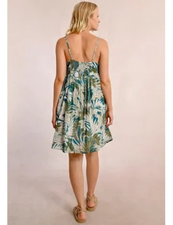 Vestido corto de tirantes con estampado