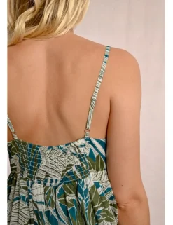 Vestido corto de tirantes con estampado