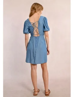 Vestido corto efecto vaquero