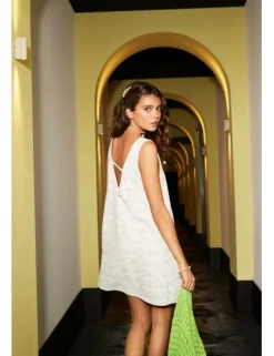 Vestido corto sin manga multicolor