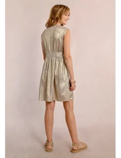 Vestido corto sin manga metalizado