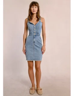 Vestido corto vaquero de tirantes