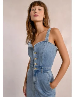 Vestido corto vaquero de tirantes