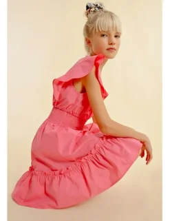 Vestido de manga corta con volantes