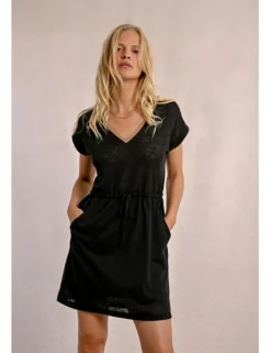 Vestido de manga corta con lazada