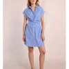Vestido de manga corta con lazada y estampado