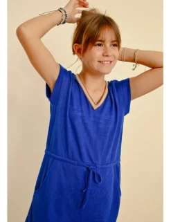 Vestido de manga corta con lazada