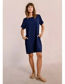 Vestido de manga corta corte recto