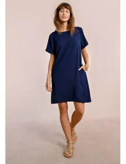 Vestido de manga corta corte recto