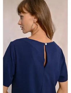 Vestido de manga corta corte recto