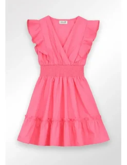 Vestido de manga corta con volantes