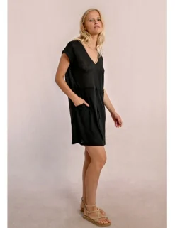 Vestido de manga corta con lazada