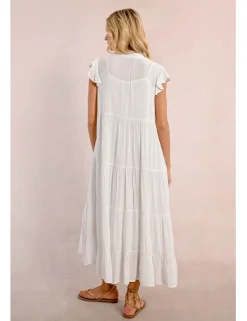 Vestido de manga corta con volantes