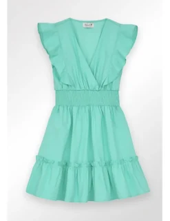 Vestido de manga corta con volantes