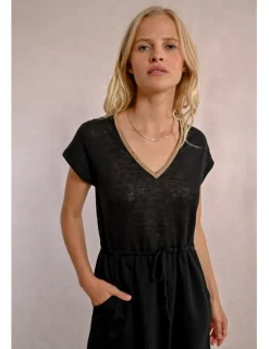 Vestido de manga corta con lazada