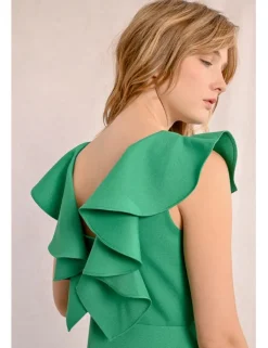 Vestido de manga corta con volantes