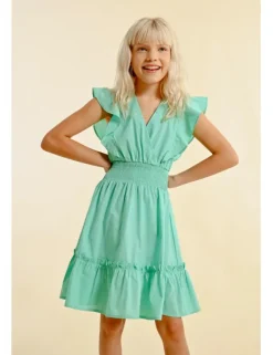 Vestido de manga corta con volantes