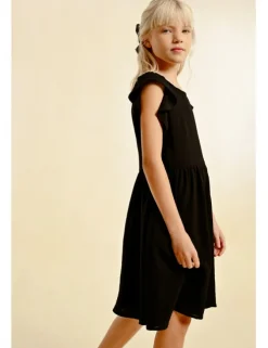 Vestido de manga corta detalle volantes