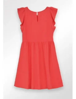 Vestido de manga corta detalle volantes