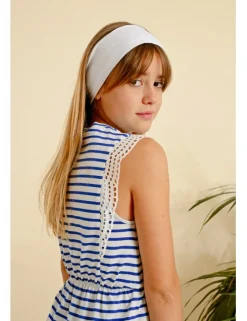 Vestido de manga corta estampado rayas