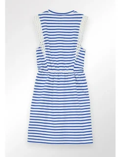 Vestido de manga corta estampado rayas