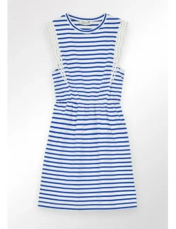 Vestido de manga corta estampado rayas