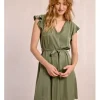 Vestido de manga corta mariposa con lazada