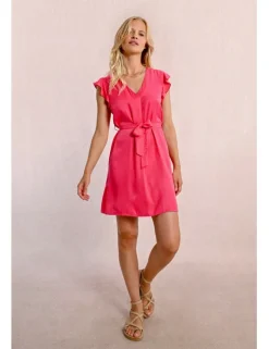 Vestido de manga corta mariposa con lazada