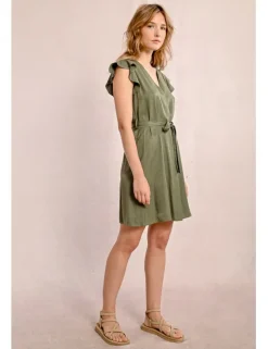 Vestido de manga corta mariposa con lazada