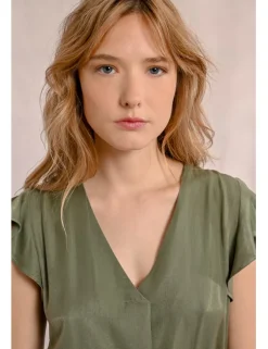 Vestido de manga corta mariposa con lazada
