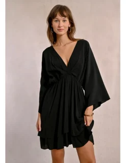 Vestido de manga larga con estampado y volantes