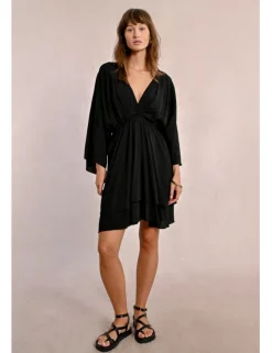 Vestido de manga larga con estampado y volantes