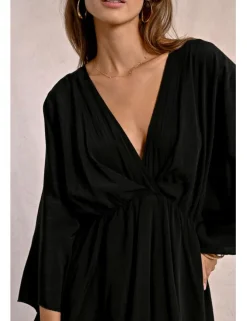 Vestido de manga larga con estampado y volantes