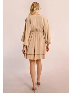 Vestido de manga larga con estampado y volantes