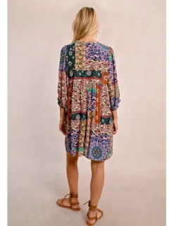 Vestido de media manga con estampado