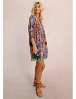 Vestido de media manga con estampado