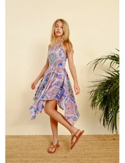 Vestido de tirantes asimétrico con estampado