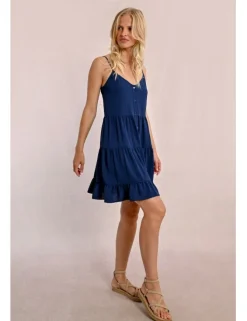 Vestido de tirantes con volantes y lazada