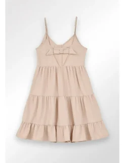 Vestido de tirantes volantes y lazada
