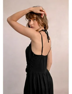 Vestido largo asimétrico doble tirante
