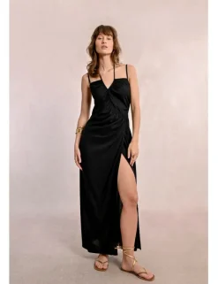 Vestido largo asimétrico doble tirante